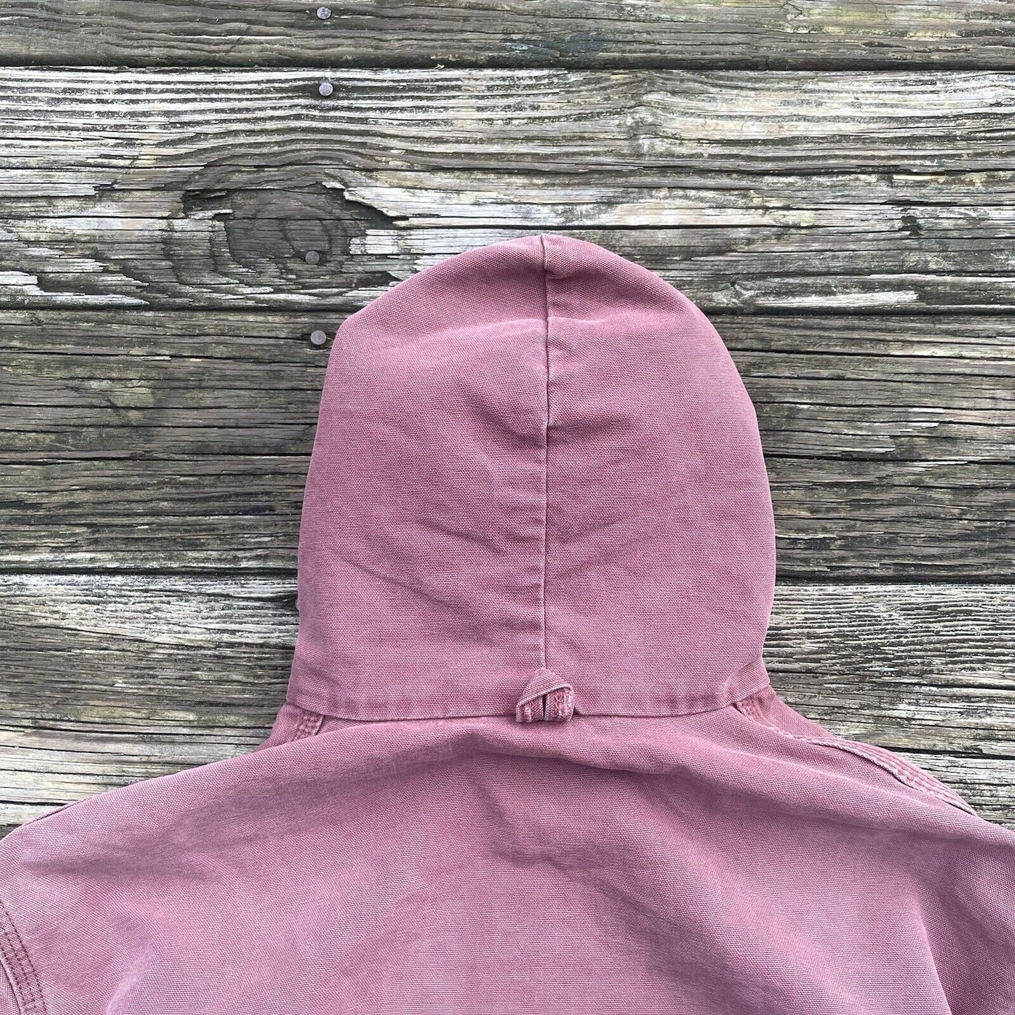 vintage carhartt jr1036 firm duck hooded active jacket in redwood size large