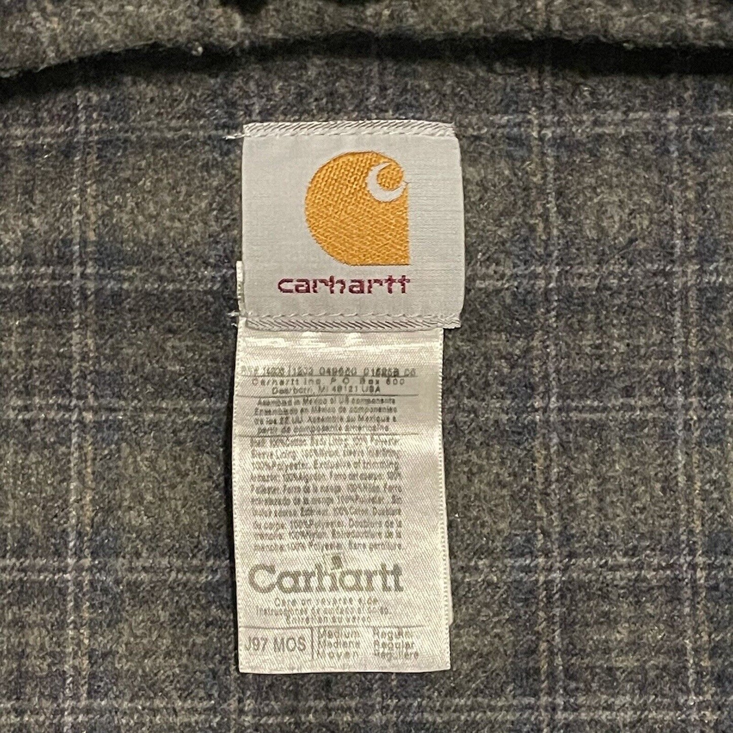 Vtg 2003 Carhartt J97 MOS Green Moss Blanket Lined Detroit Jacket Men's Medium M