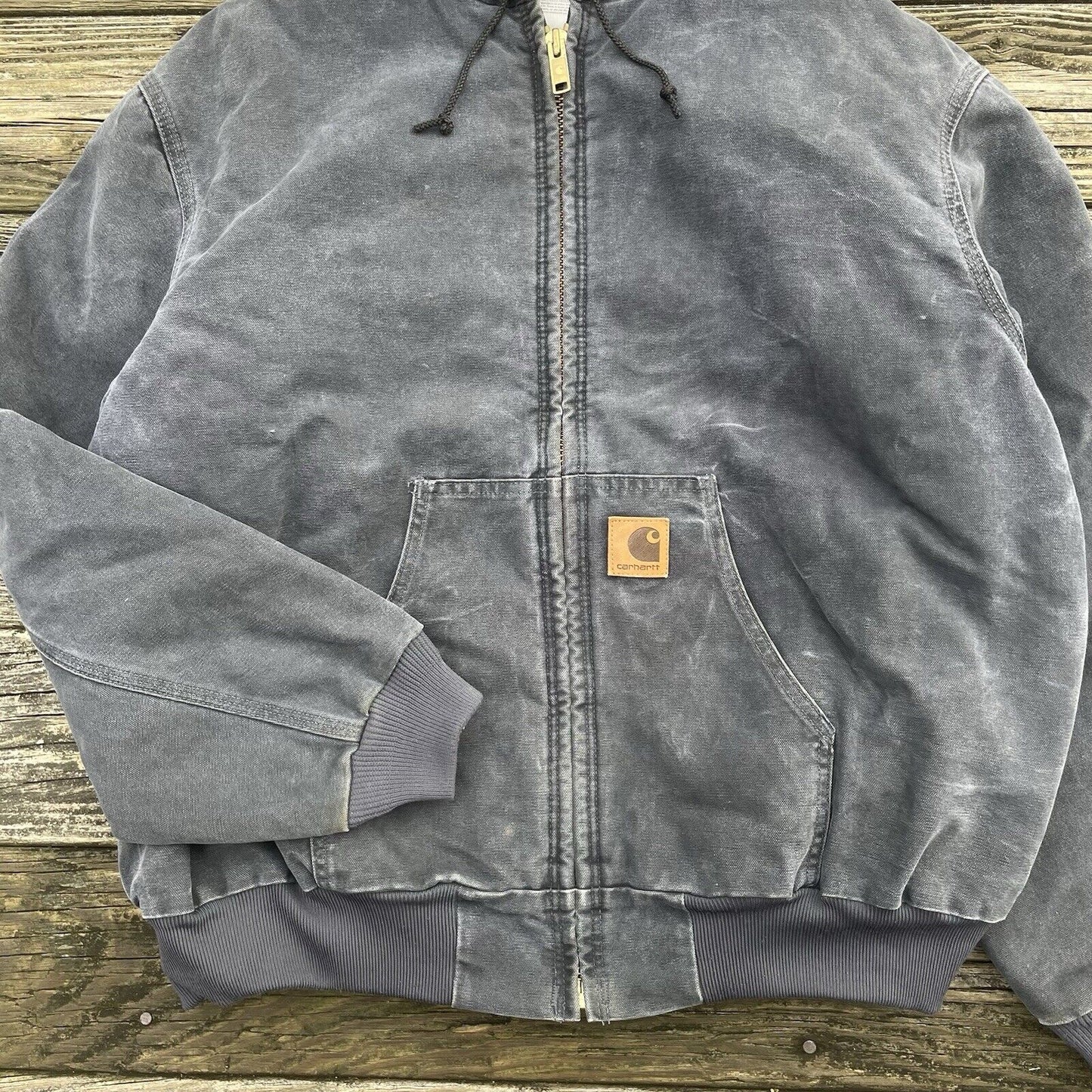 vintage carhartt j68 ptl sandstone hooded active jacket in petrol size xxl